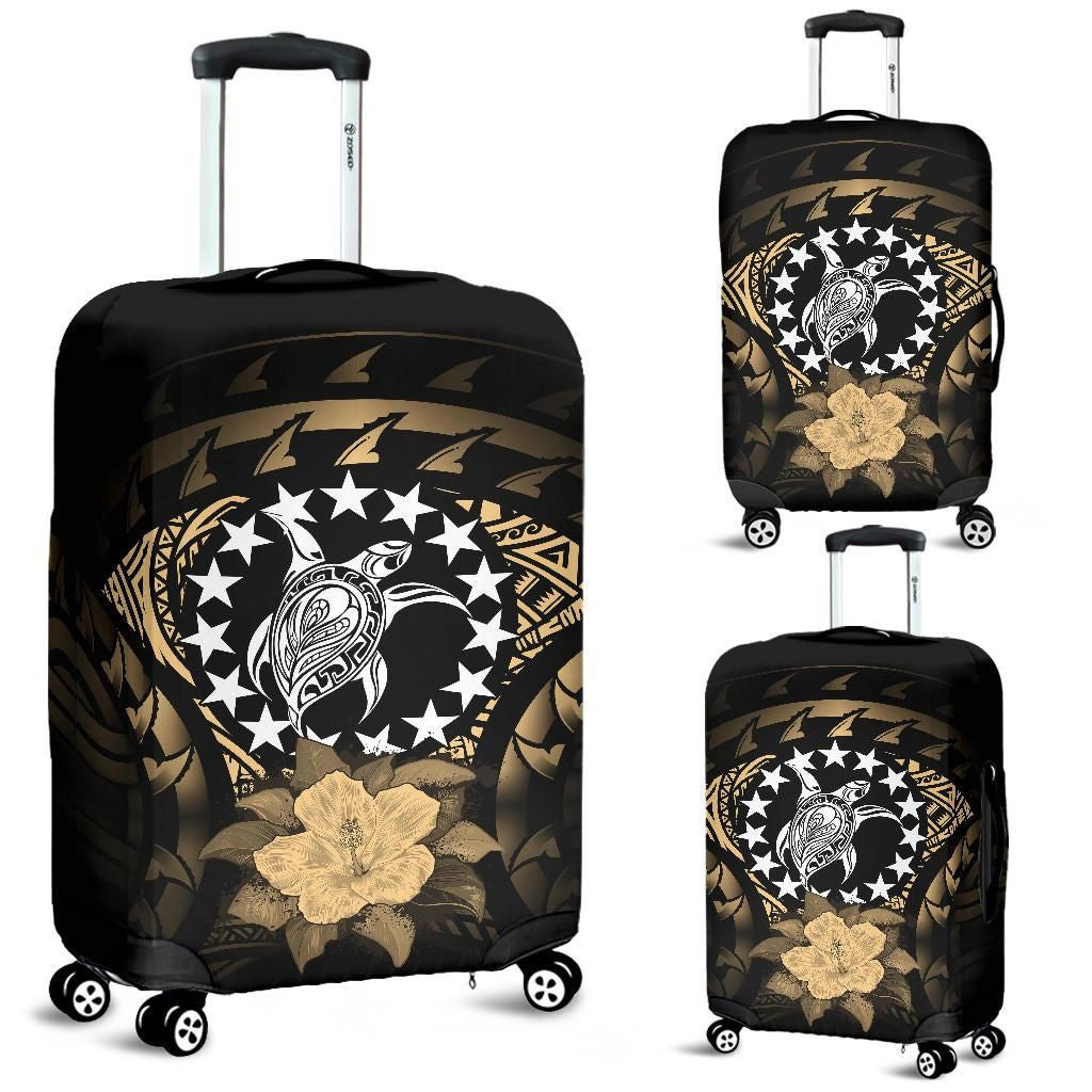 Cook Islands Luggage Covers Gold Hibiscus