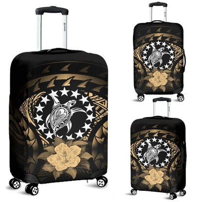Cook Islands Luggage Covers Gold Hibiscus