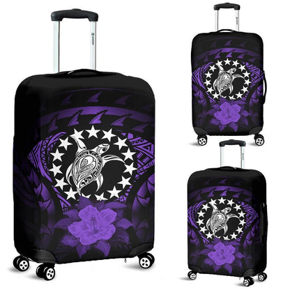 Cook Islands Luggage Covers Purple Hibiscus