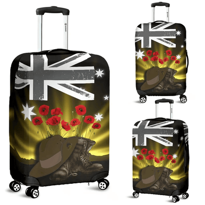 Australia Anzac Day Luggage Covers Lest We Forget Hat And Boots Poppies