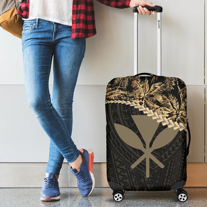 Kanaka Maoli Hawaiian Luggage Covers Golden Coconut