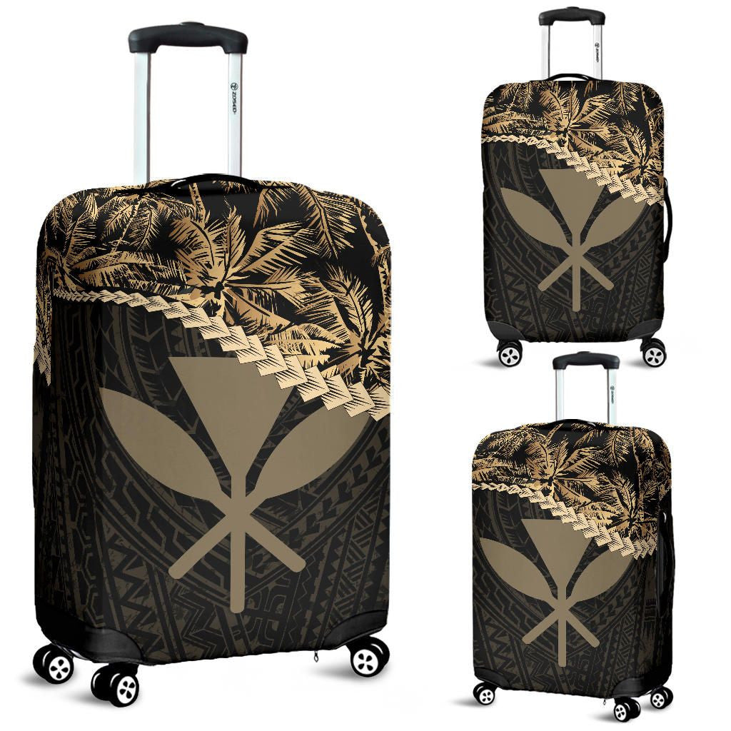 Kanaka Maoli Hawaiian Luggage Covers Golden Coconut
