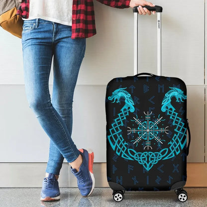 Vikings Luggage Covers Aegishjalmur Helm Of Awe Helm Of Terror Blue Edition