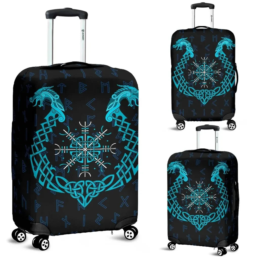 Vikings Luggage Covers Aegishjalmur Helm Of Awe Helm Of Terror Blue Edition