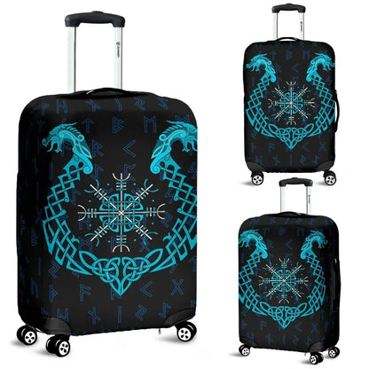 Vikings Luggage Covers Aegishjalmur Helm Of Awe Helm Of Terror Blue Edition