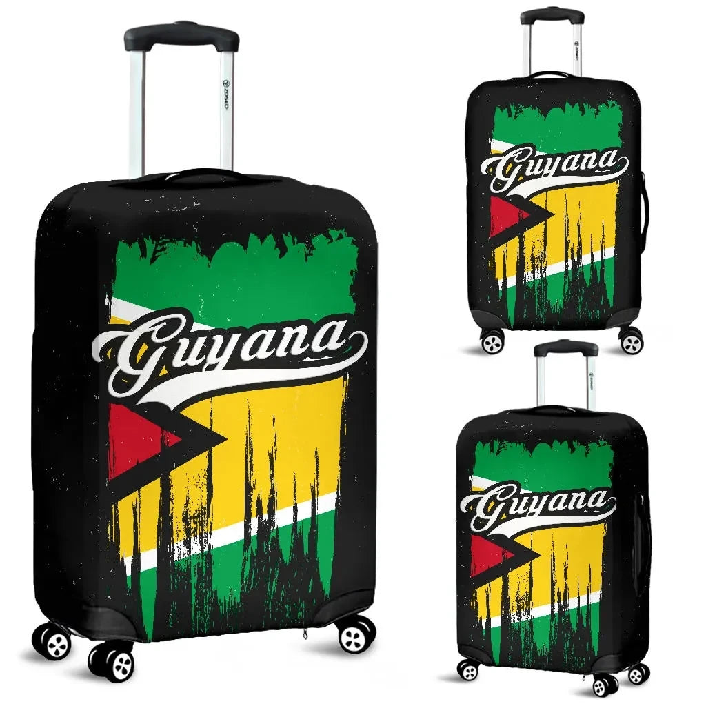 Guyana Grunge Flag Luggage Cover