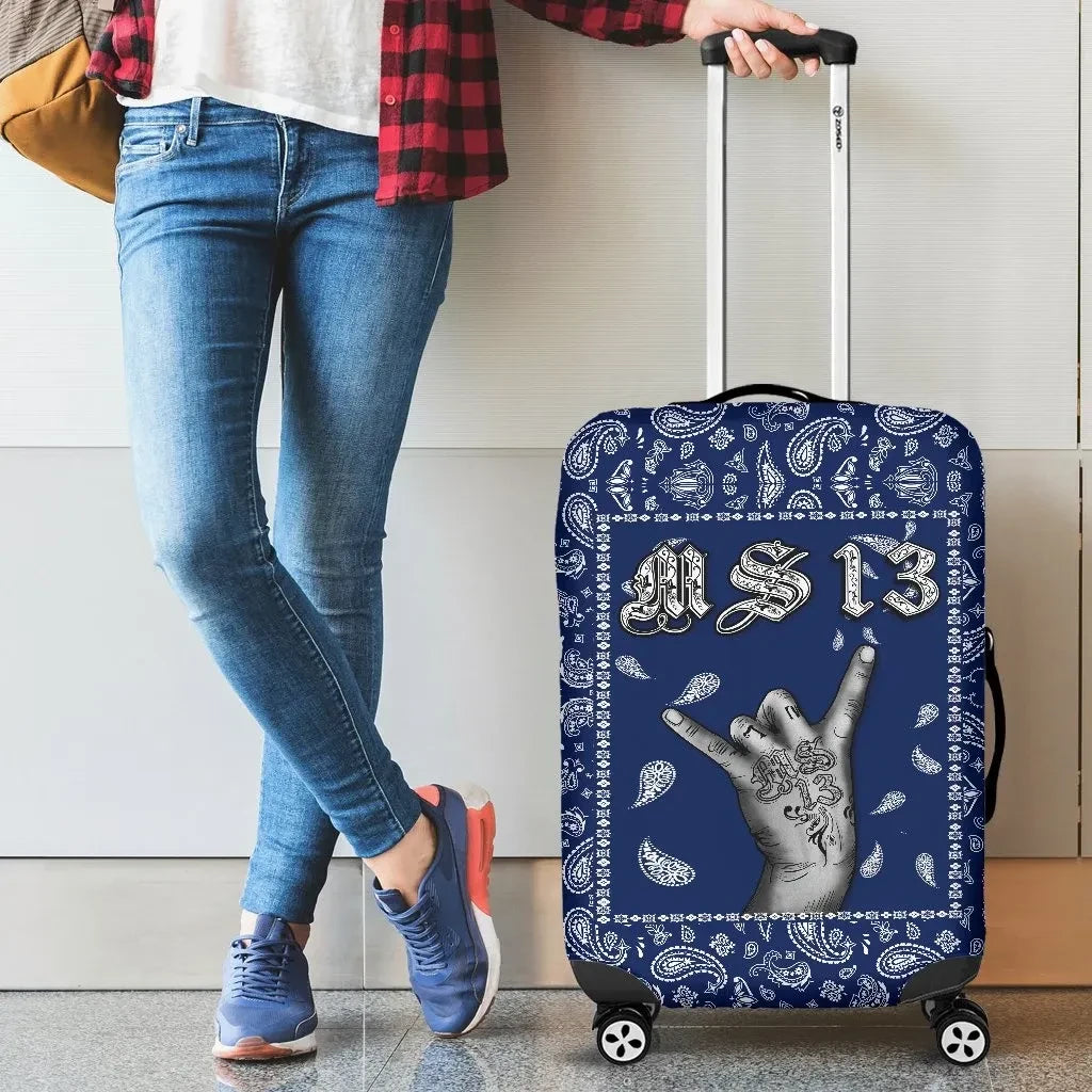 MS 13 Luggage Covers Blue Bandana