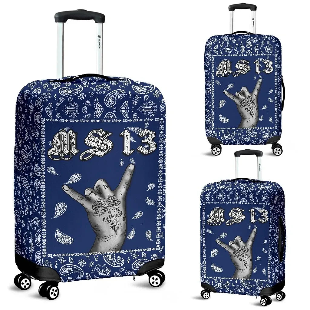 MS 13 Luggage Covers Blue Bandana