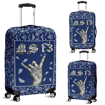 MS 13 Luggage Covers Blue Bandana