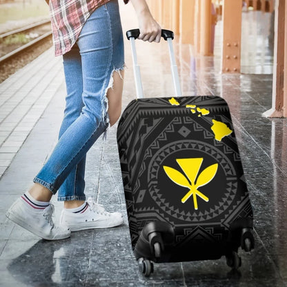 Hawaii Luggage Covers Hawaii Kanaka Maoli And Map Black