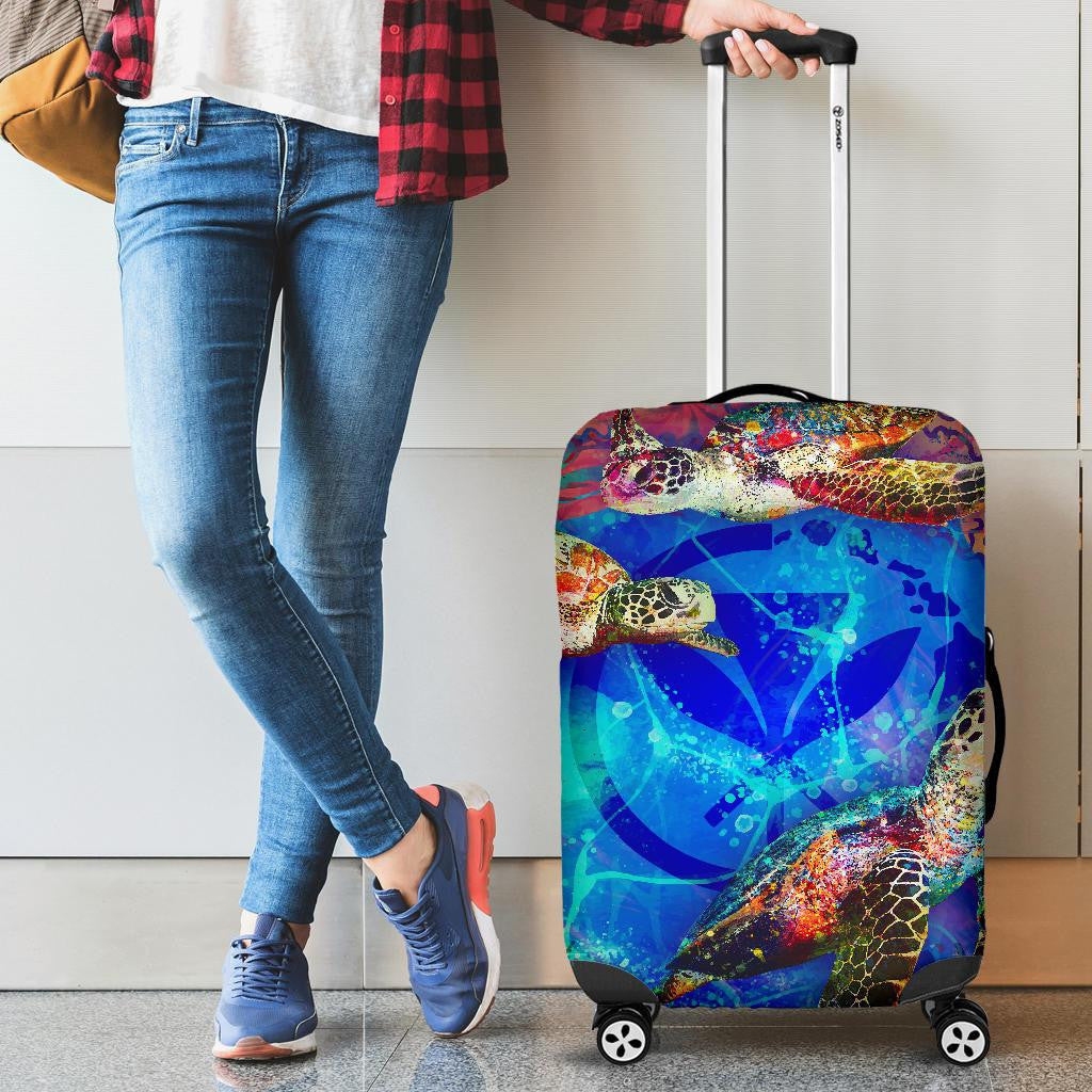 Hawaii Turtle Luggage Cover, Kanaka Maoli Suitcase Covers