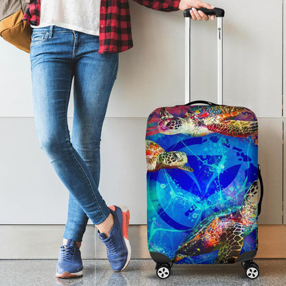 Hawaii Turtle Luggage Cover, Kanaka Maoli Suitcase Covers