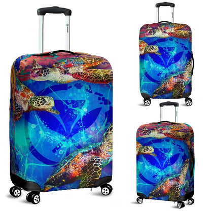 Hawaii Turtle Luggage Cover, Kanaka Maoli Suitcase Covers