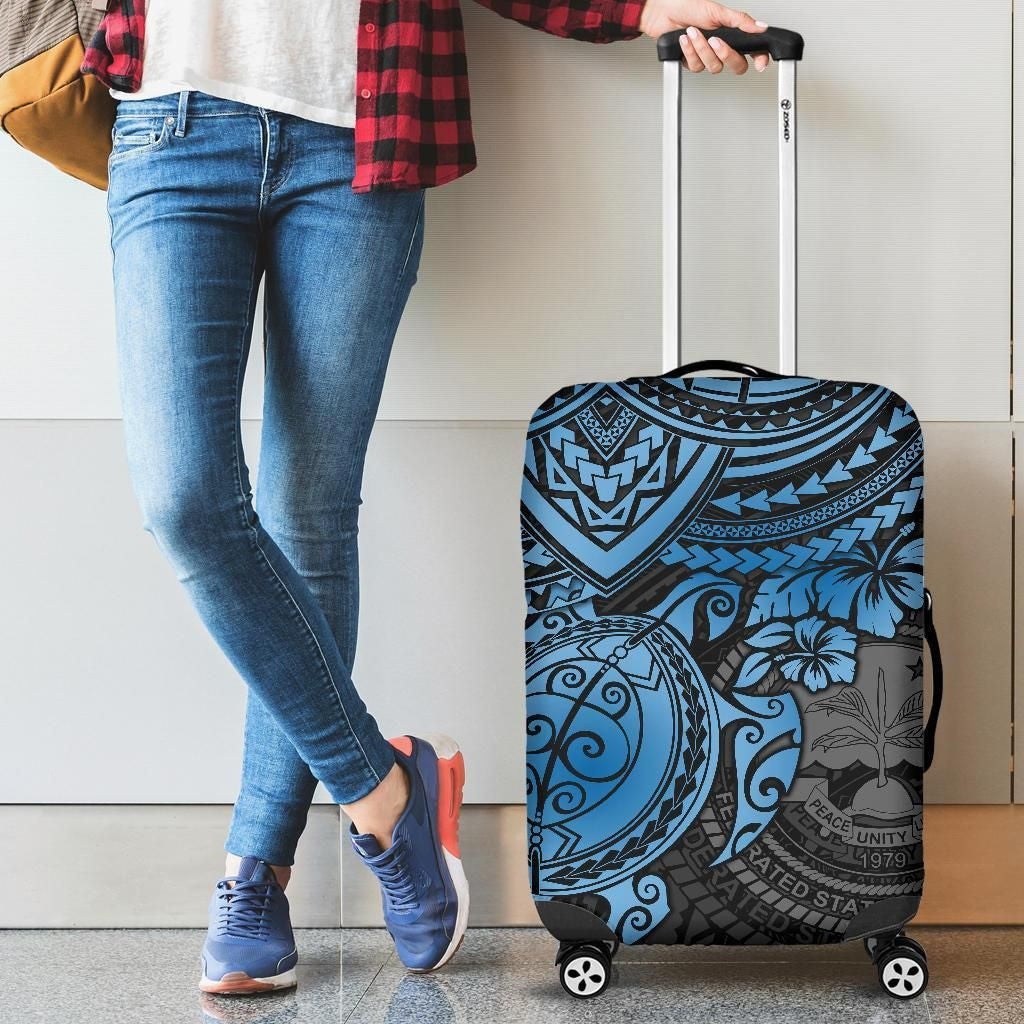 Federated States Of Micronesia Luggage Cover Blue Turtle