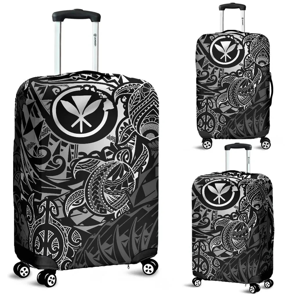 Hawaii Tribal Turtle Luggage Cover, Kanaka Maoli Suitcase Covers