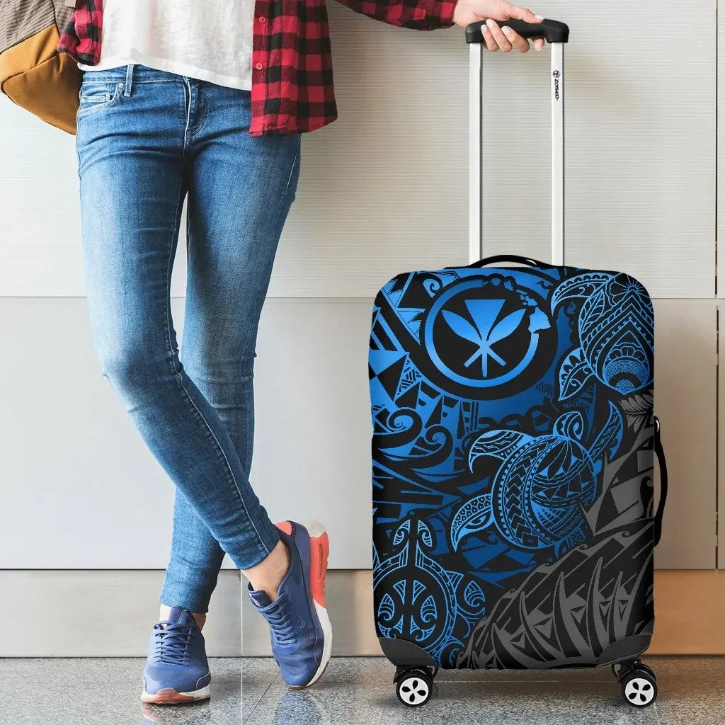 Hawaii Tribal Turtle Luggage Cover, Kanaka Maoli Suitcase Covers