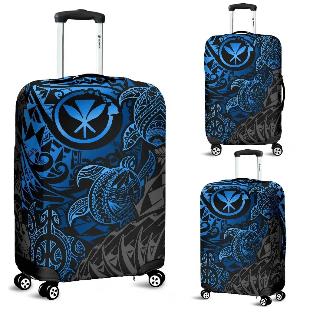 Hawaii Tribal Turtle Luggage Cover, Kanaka Maoli Suitcase Covers