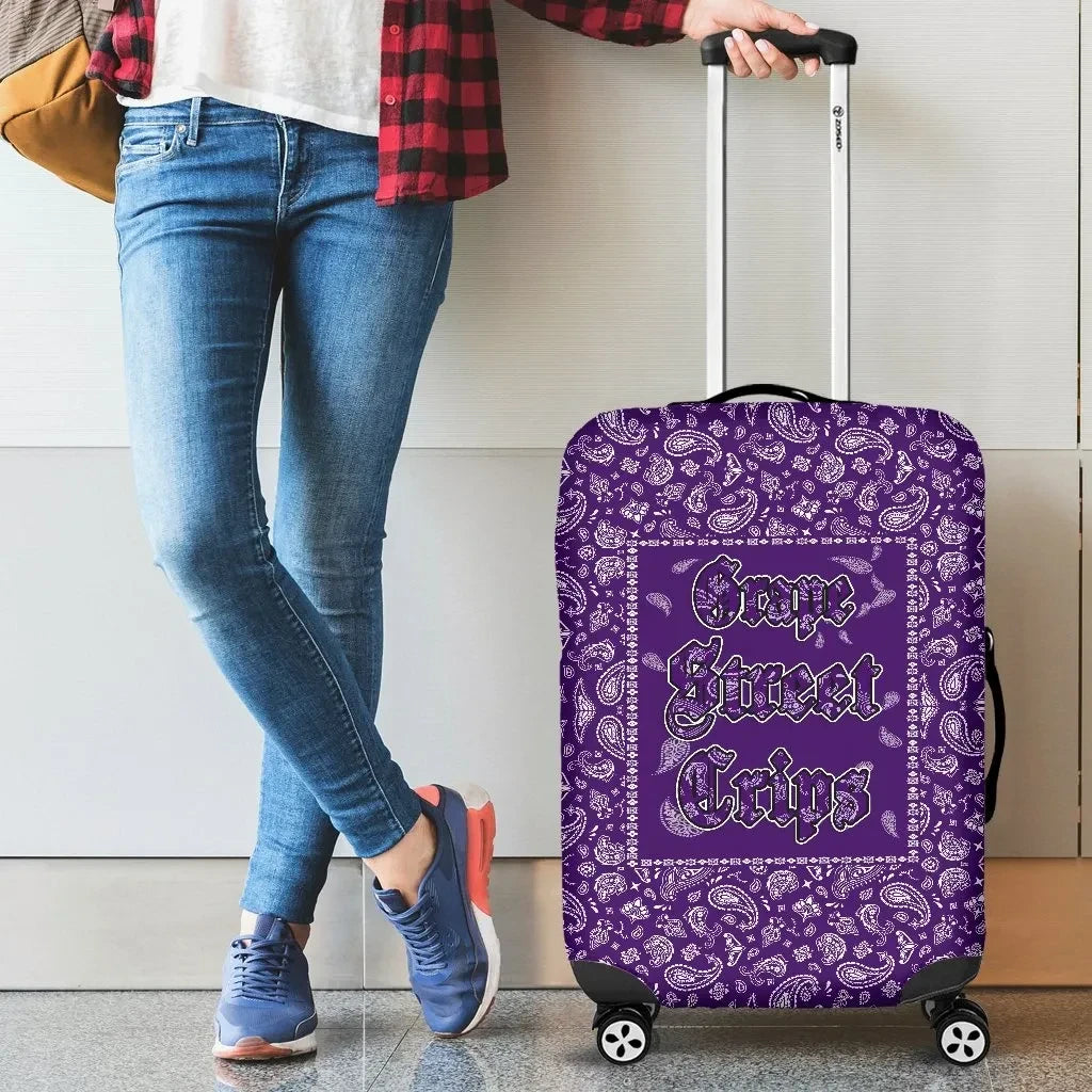 Grape Street Crips Gang Sign Luggage Covers Purple Bandana