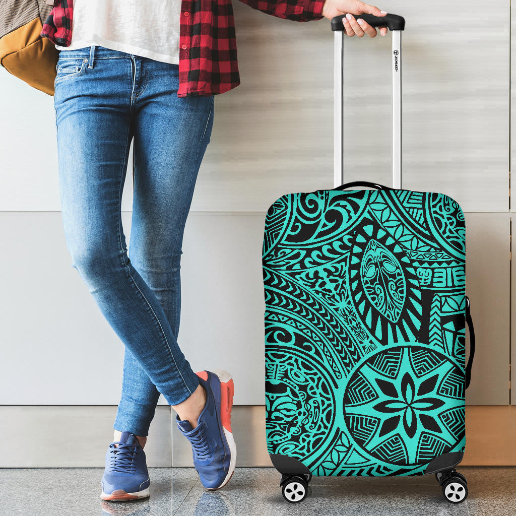 Hawaii Tribal Luggage Cover, Tiki Sun God Suitcase Covers