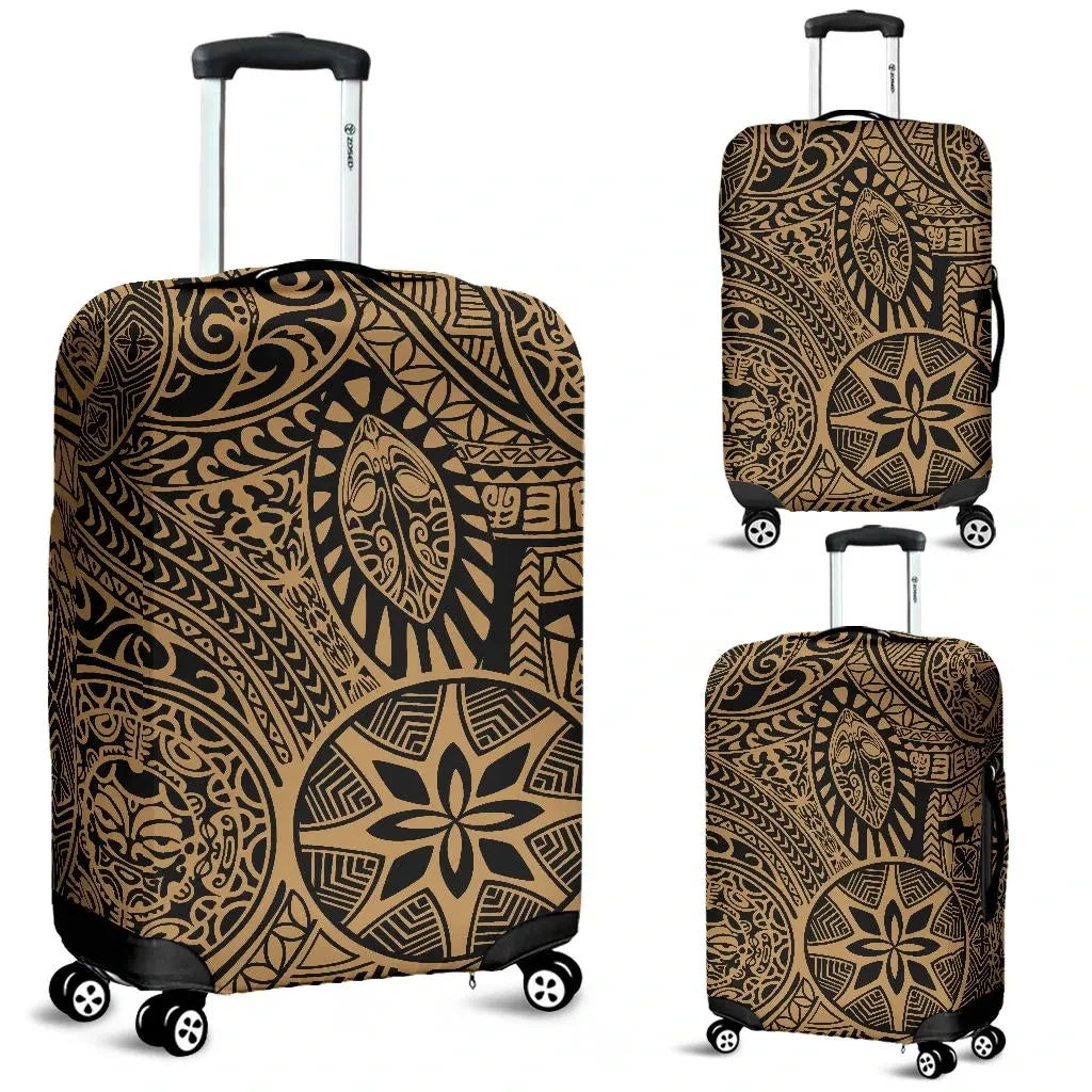 Hawaii Tribal Luggage Cover, Tiki Sun God Suitcase Covers