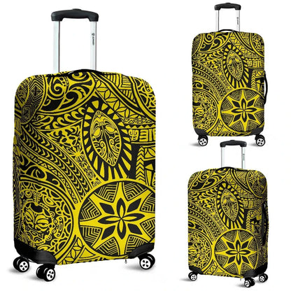 Hawaii Tribal Luggage Cover, Tiki Sun God Suitcase Covers