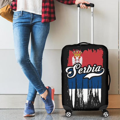 Serbia Grunge Flag Luggage Cover