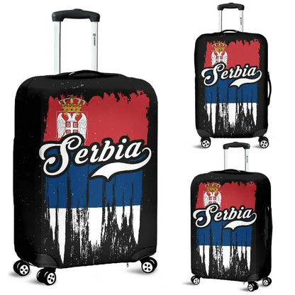 Serbia Grunge Flag Luggage Cover