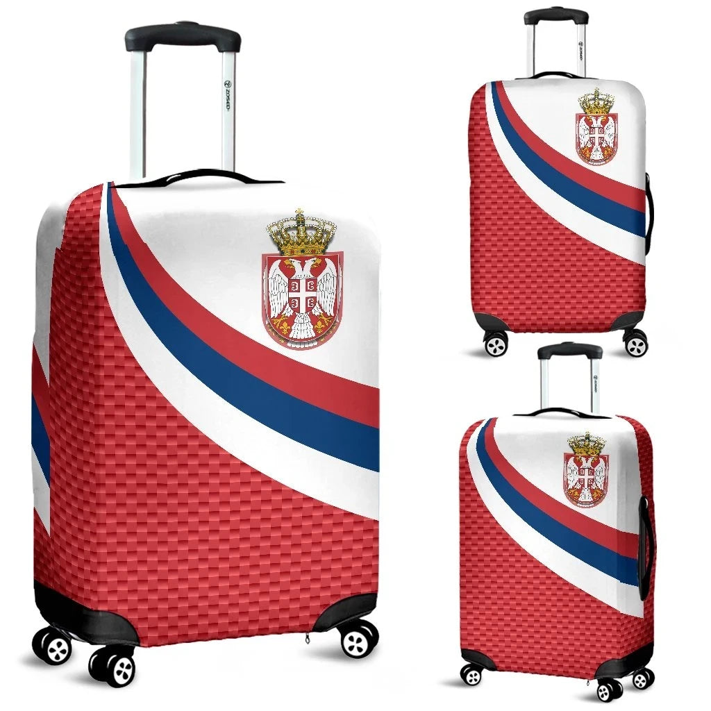 Serbia Luggage Covers Serbia Flag Red