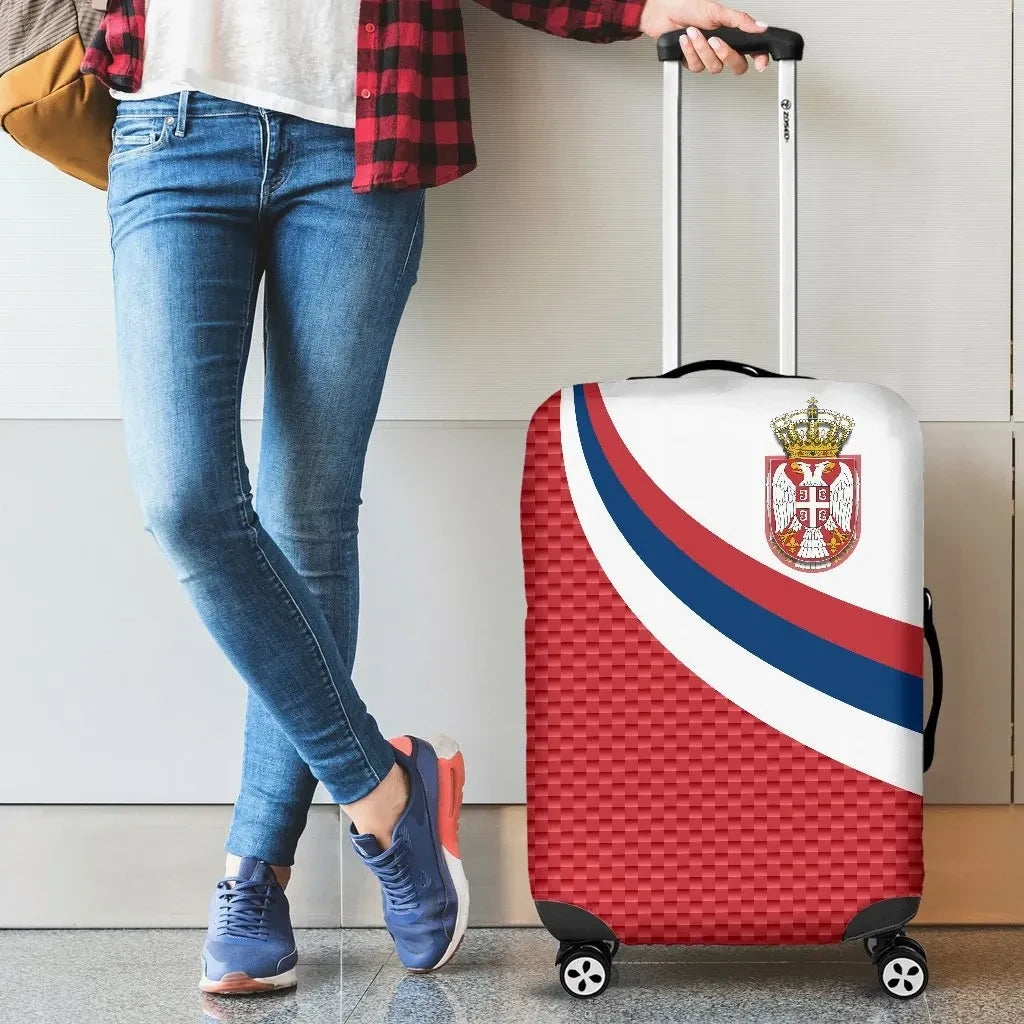 Serbia Luggage Covers Serbia Flag Red