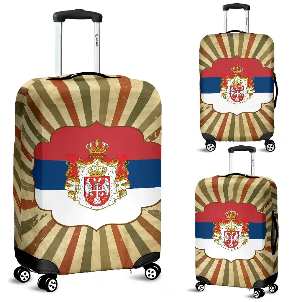 Kingdom Of Serbia Luggage Covers Vintage Flag Template