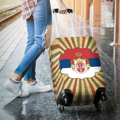 Kingdom Of Serbia Luggage Covers Vintage Flag Template