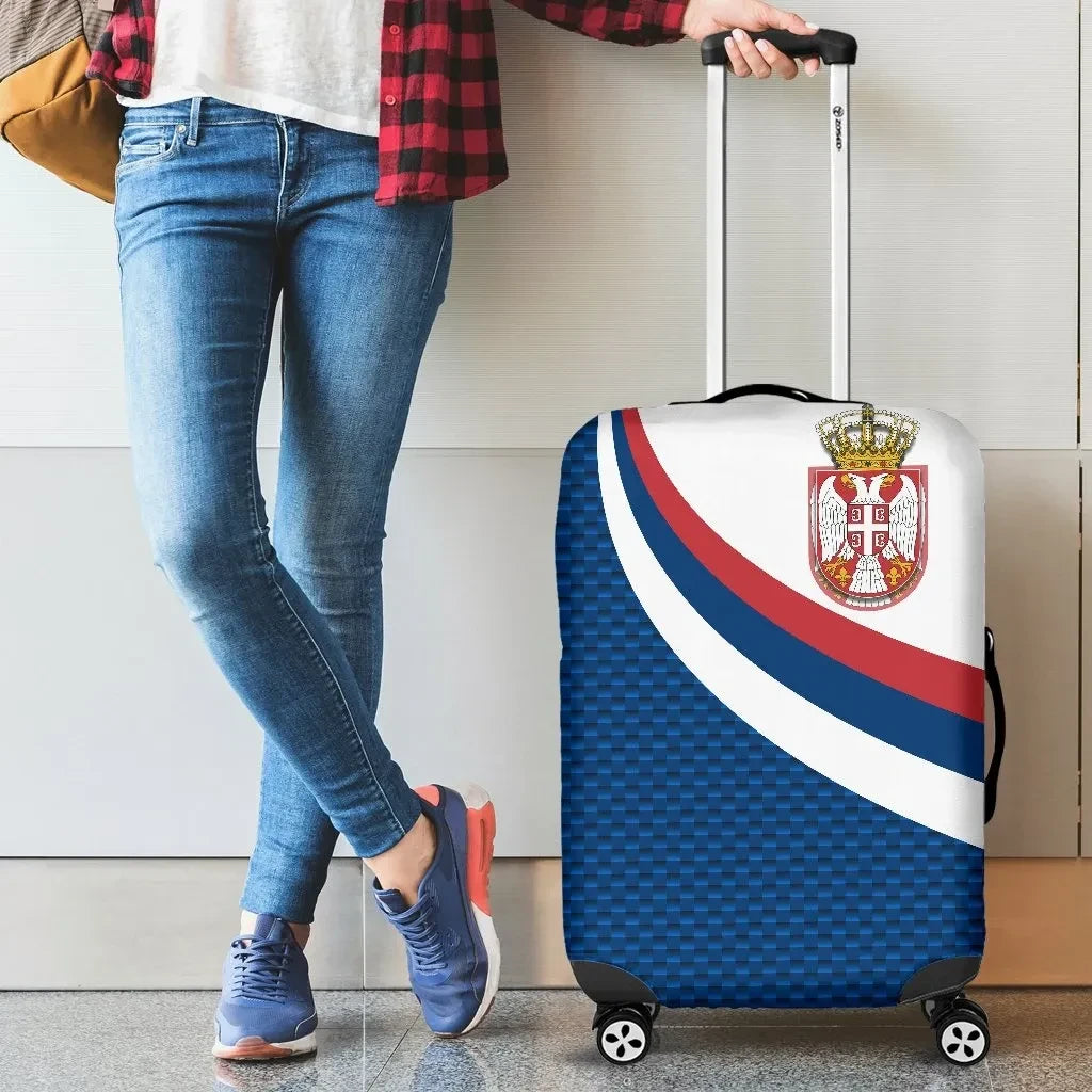 Serbia Luggage Covers Serbia Flag Blue