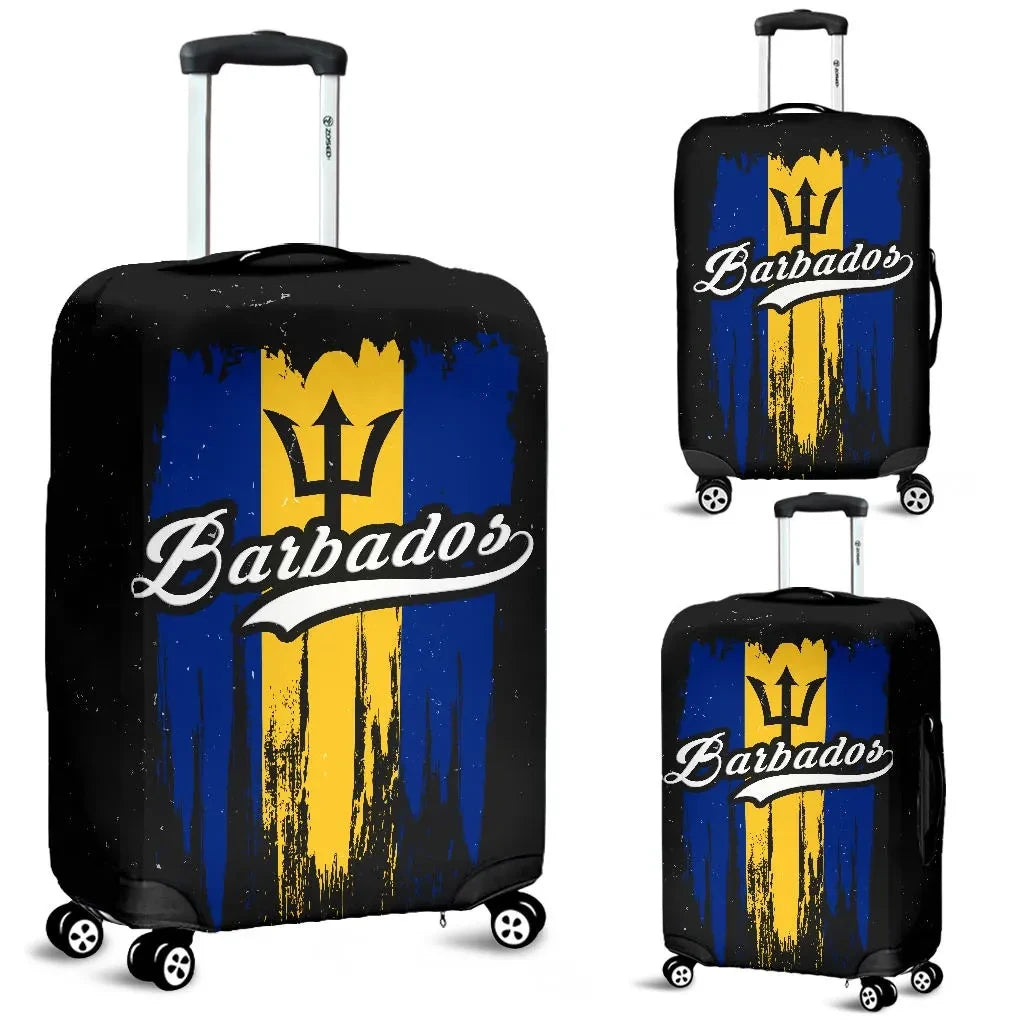 Barbados Grunge Flag Luggage Cover