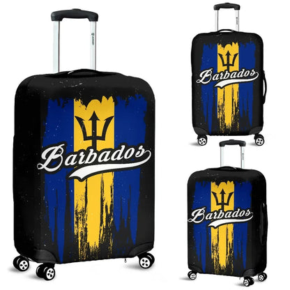 Barbados Grunge Flag Luggage Cover