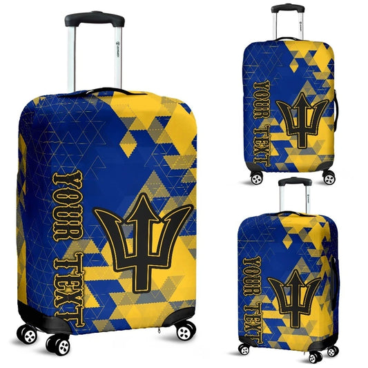 Barbados Personalised Luggage Covers National Flag Polygon Style
