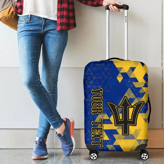 Barbados Personalised Luggage Covers National Flag Polygon Style
