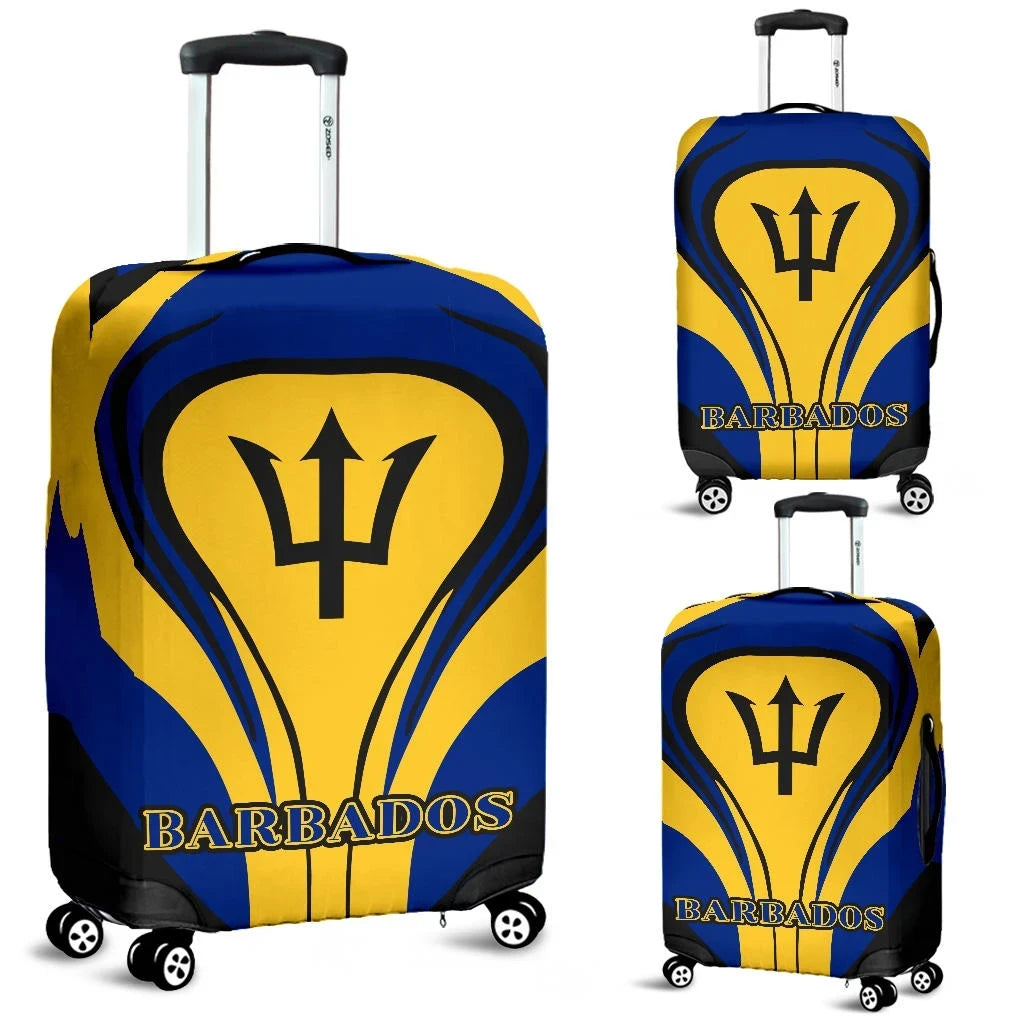 Barbados Flag Luggage Covers Cannon Style