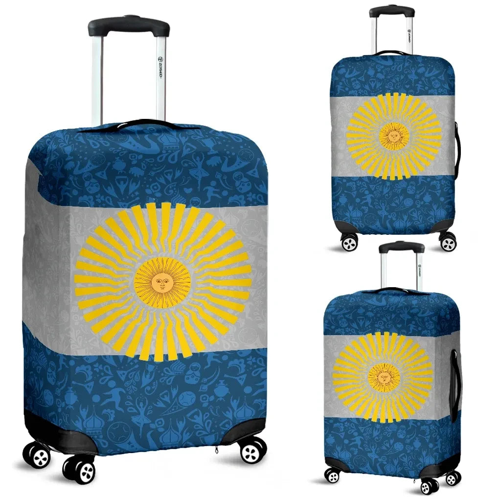 Argentina World Cup Pattern Luggage Cover Bn04