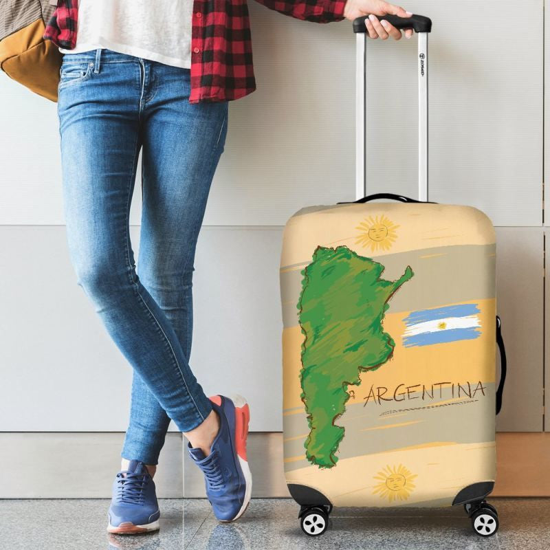 Argentina Flag & Map Luggage Cover