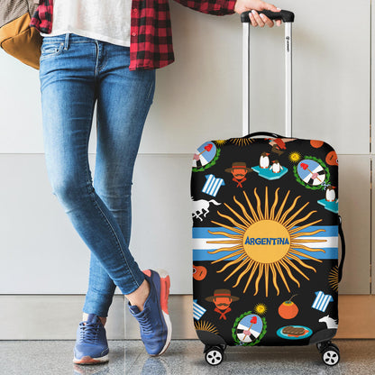 Argentina Symbols Luggage Cover Black Version