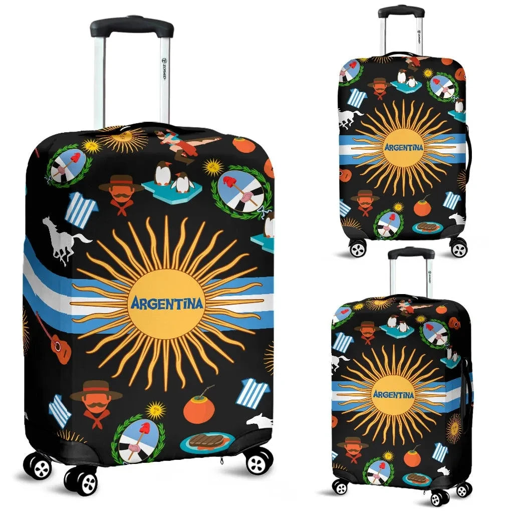 Argentina Symbols Luggage Cover Black Version