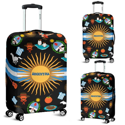 Argentina Symbols Luggage Cover Black Version
