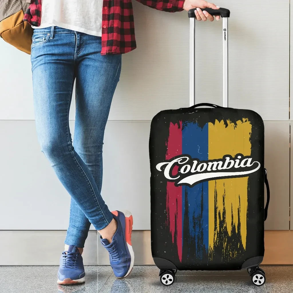 Colombia Vintage Flag Luggage Cover