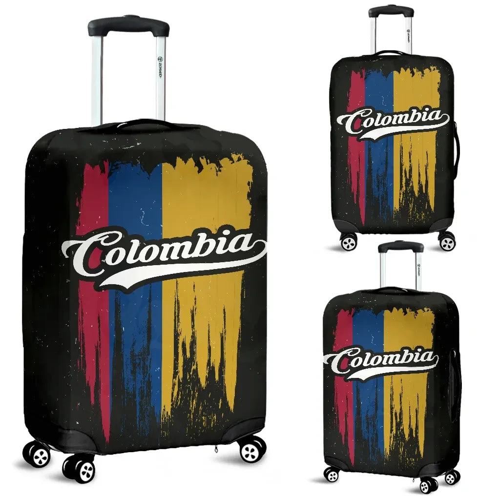Colombia Vintage Flag Luggage Cover