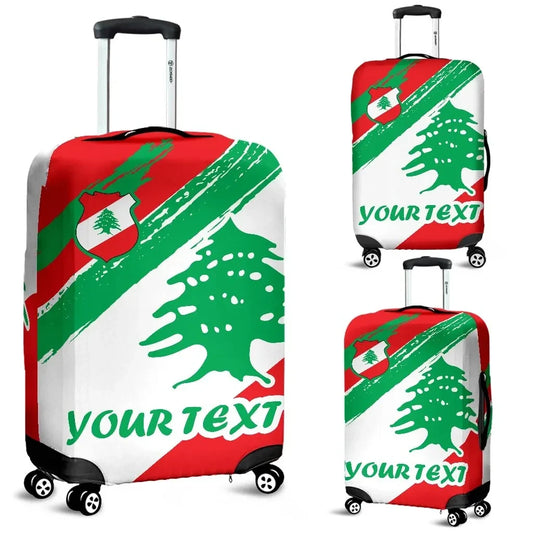 Lebanon Personalised Luggage Covers Lebanon Flag Polygon Style 4