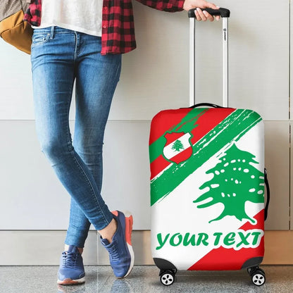 Lebanon Personalised Luggage Covers Lebanon Flag Polygon Style 4