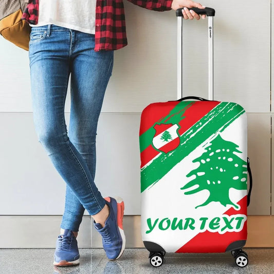 Lebanon Personalised Luggage Covers Lebanon Flag Polygon Style 4