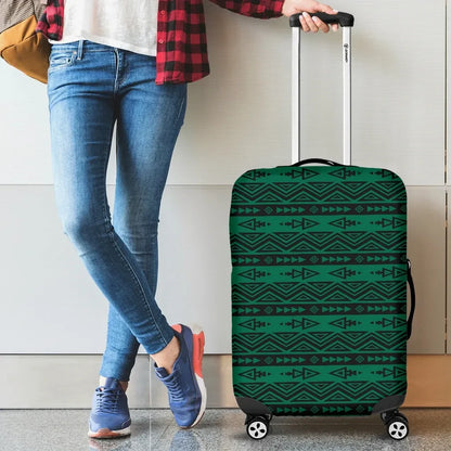 Mexico Aztec Pattern Green 03 Luggage Cover