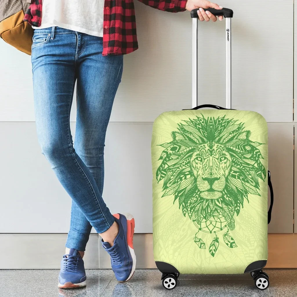 Mexico Lion In Aztech Style Luggage Cover