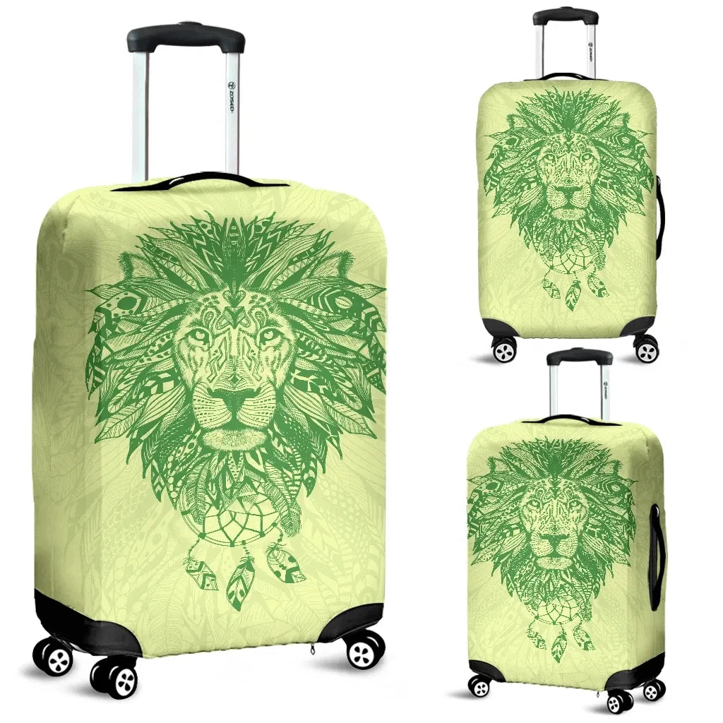 Mexico Lion In Aztech Style Luggage Cover